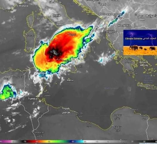 ‎صور القمر الإصطناعي تكشف عن كارثة طبيعية على حدود تونس وأمطار طوفانية كبرى‎